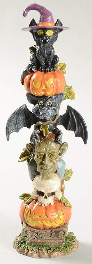 Snow Village Halloween Haunted Totem Pole - Bx474 With Box by Department 56-1