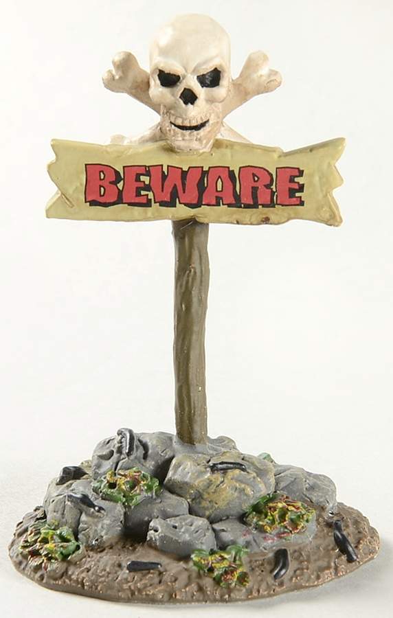Snow Village Halloween Beware The Boneyard, Sign - Boxed by Department 56-1