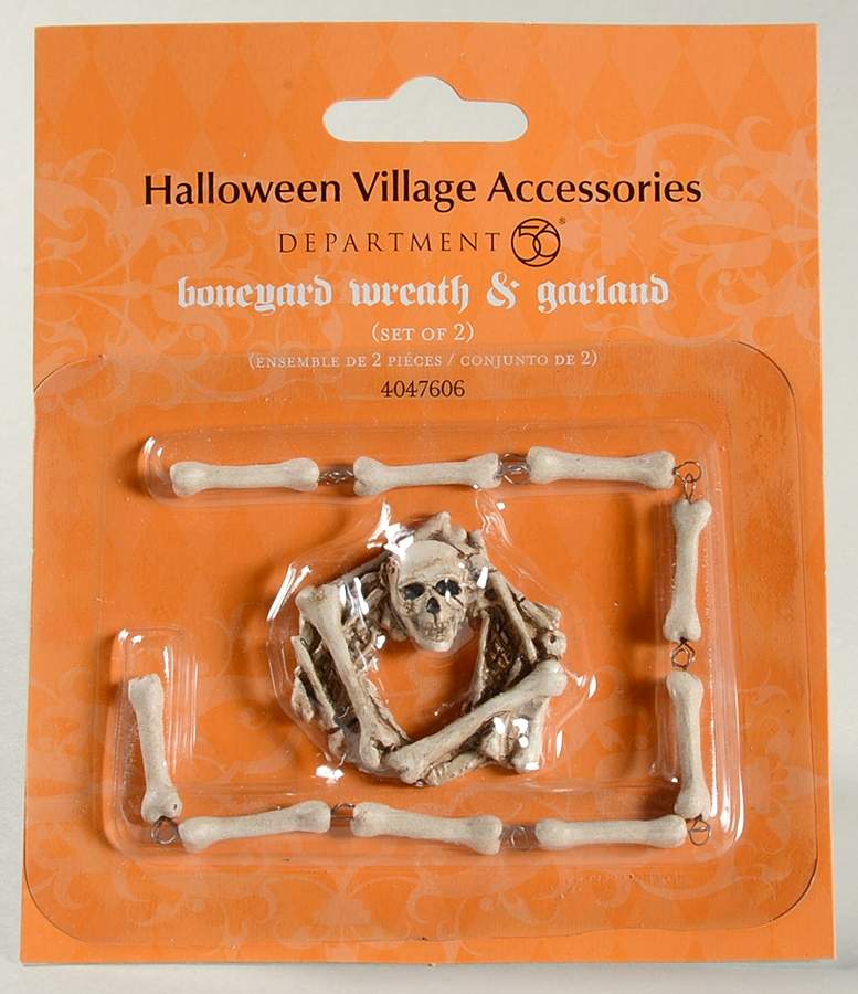 Snow Village Halloween Boneyard Wreath & Garland - Boxed by Department 56-1