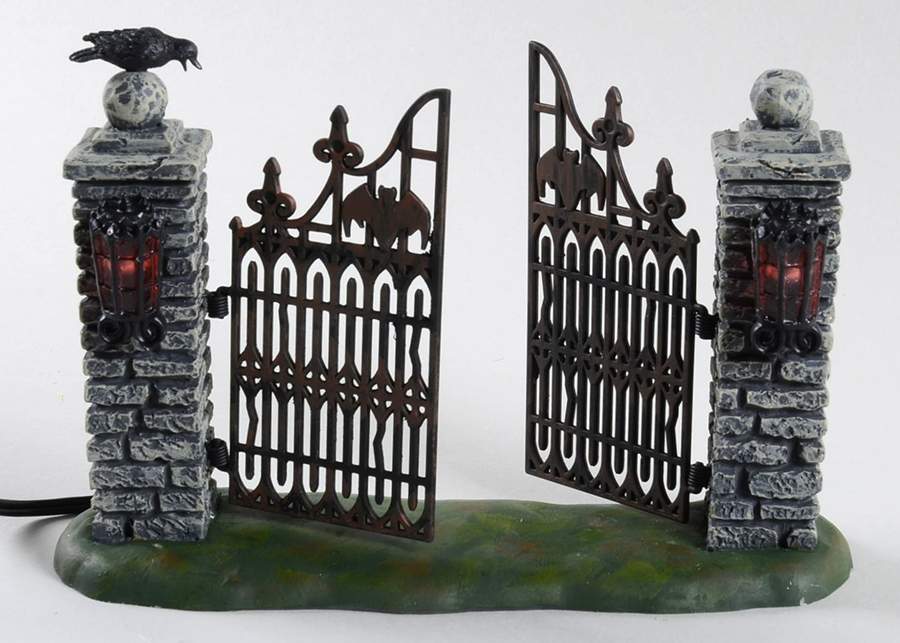 Snow Village Halloween Spooky Wrought Iron Gate - Boxed by Department 56-1