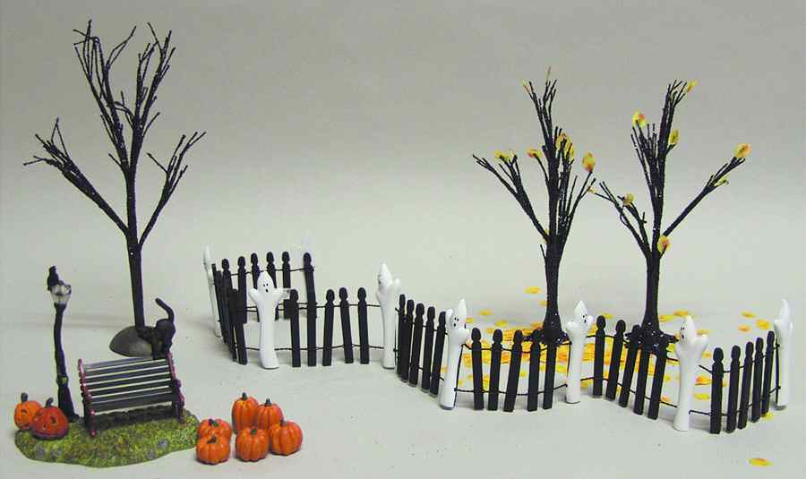 Snow Village Halloween Ghostly Landscape Set - No Box by Department 56-1