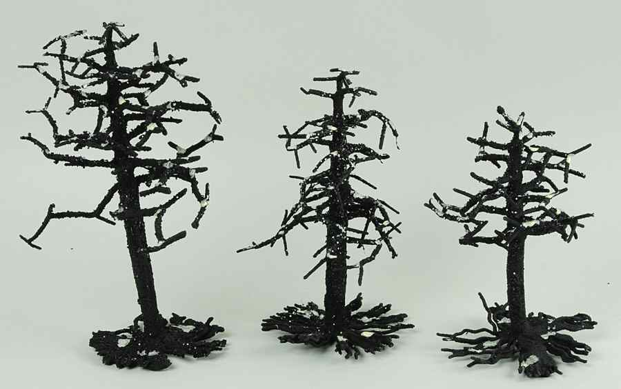 Snow Village Halloween Spooky Black Bare Branch Trees - No Box by Department 56-1
