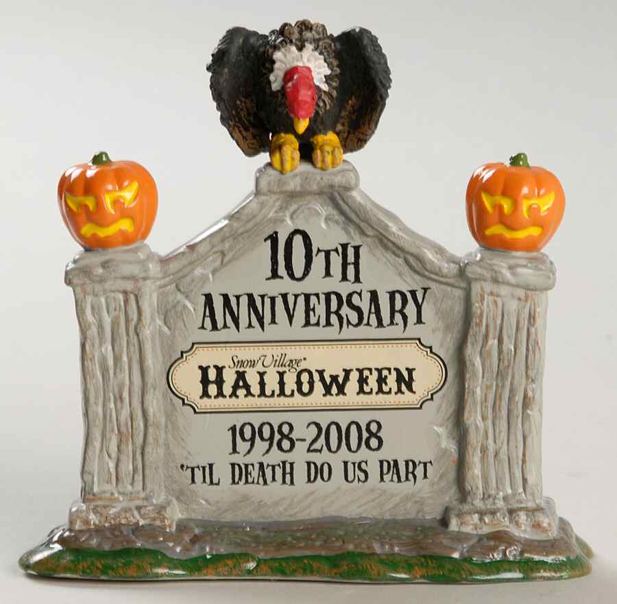 Snow Village Halloween Halloween 10th Anniversary Sign - Boxed by Department 56-1