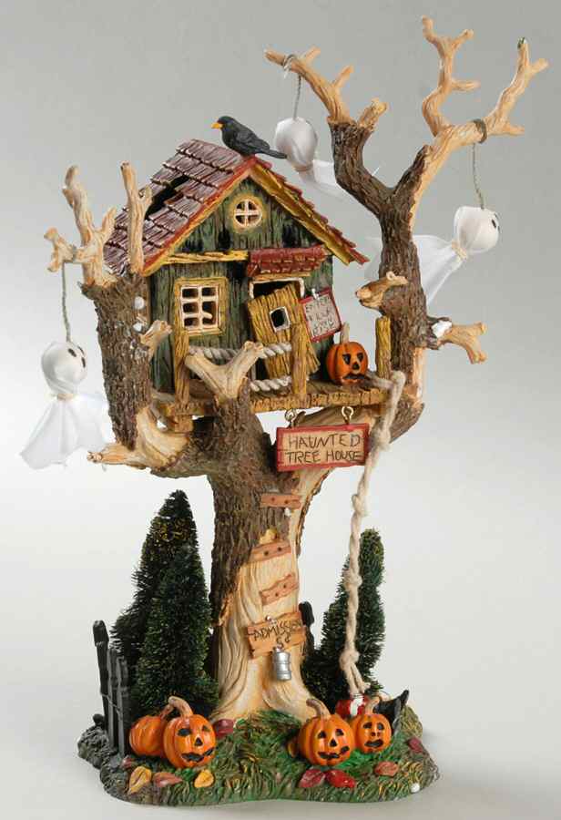 Snow Village Halloween Haunted Tree House - No Box by Department 56-1
