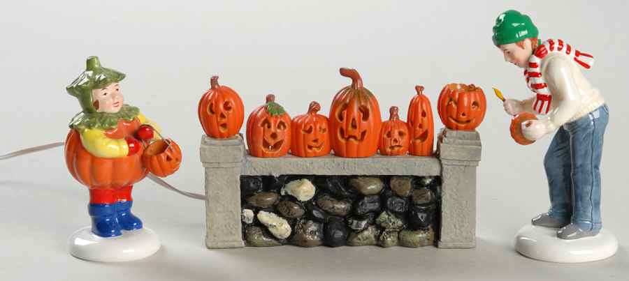 Snow Village Halloween Lighting The Jack-O-Lanterns-Set Of 3 - Boxed by Department 56-1