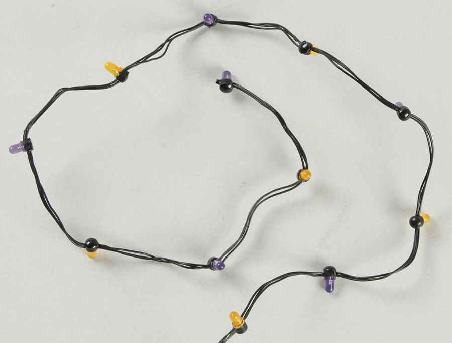 Snow Village Halloween String Of 12 Orange & Purple Lights - With Box by Department 56-1