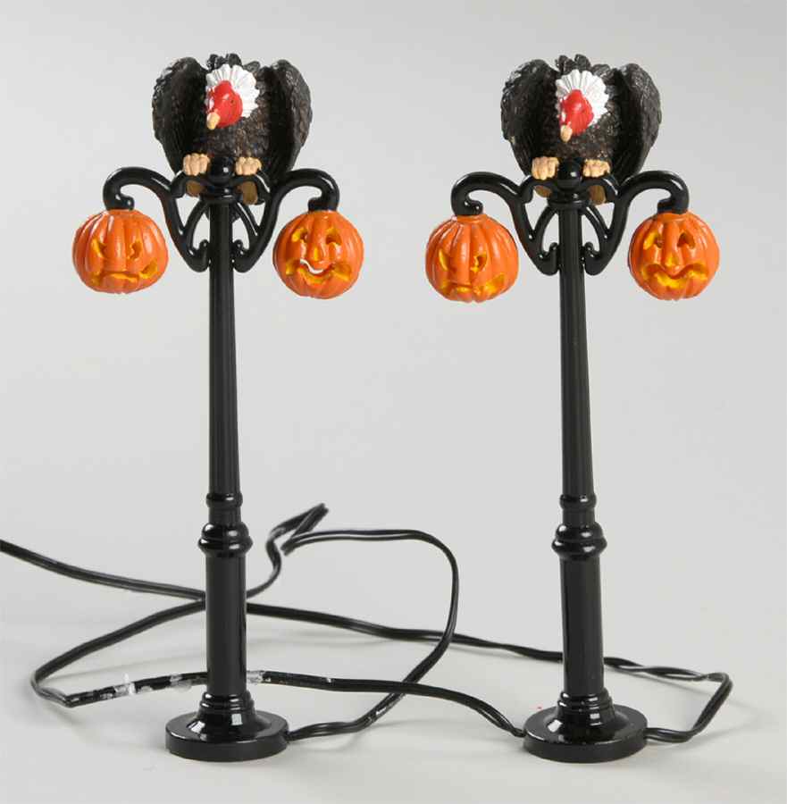 Snow Village Halloween Gothic Street Lamp - Boxed by Department 56-1