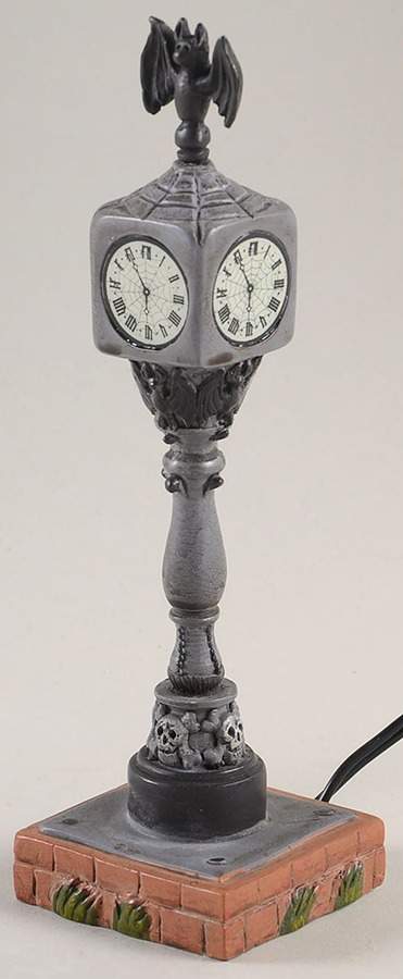 Snow Village Halloween Lit Halloween Town Clock - With Box by Department 56-1