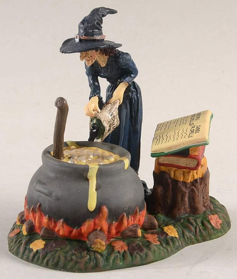 Witch Hollow-Snow Village Halloween Fire Burn & Cauldron Bubble - No Box by Department 56-1
