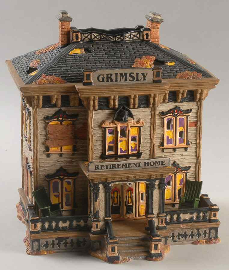 Snow Village Halloween Grimsly Retirement Home - With Box by Department 56-1