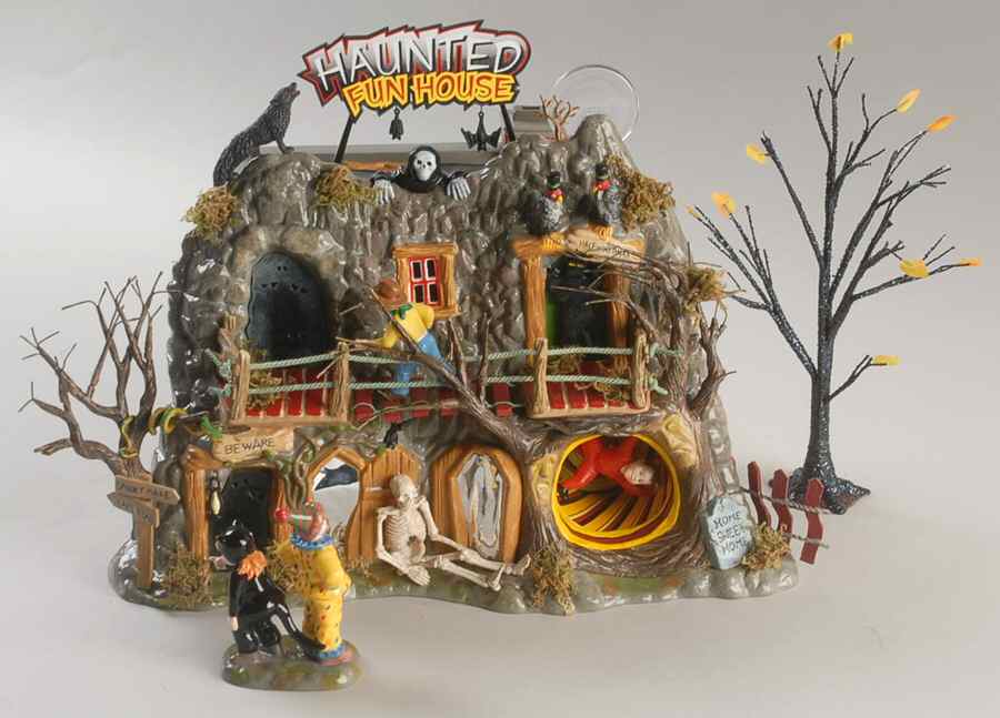 Snow Village Halloween Haunted Fun House-Set Of 4 - Boxed by Department 56-1