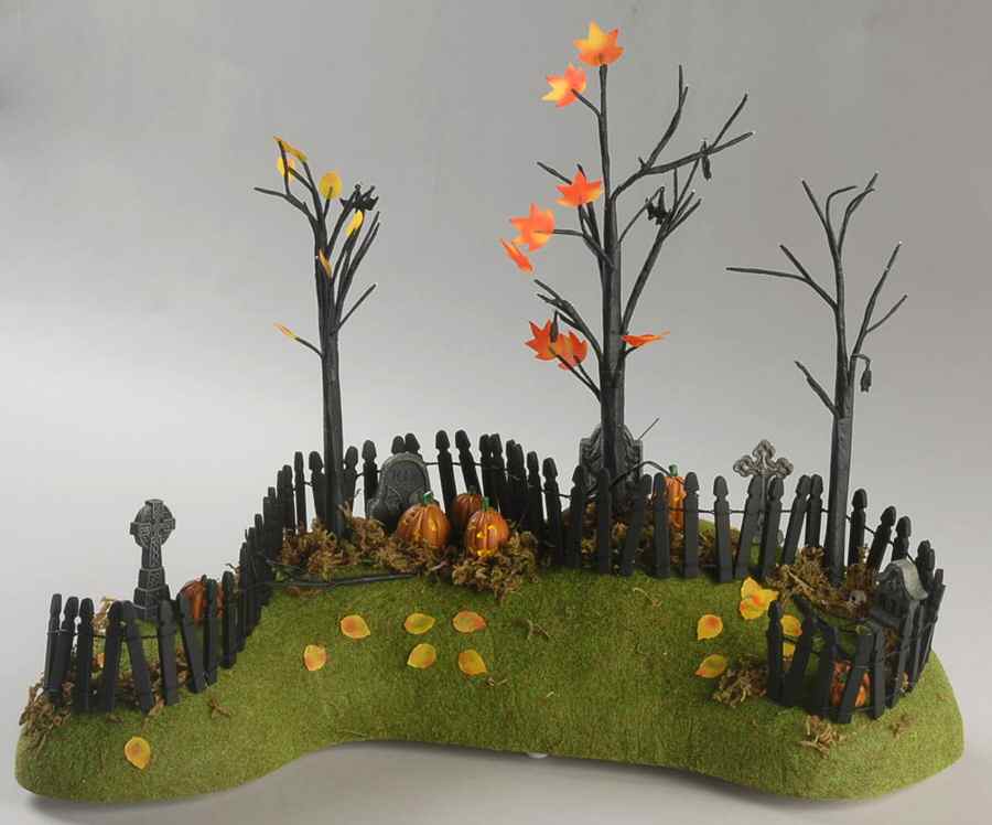 Snow Village Halloween Haunted Fiber Optic Backdrop - Boxed by Department 56-1