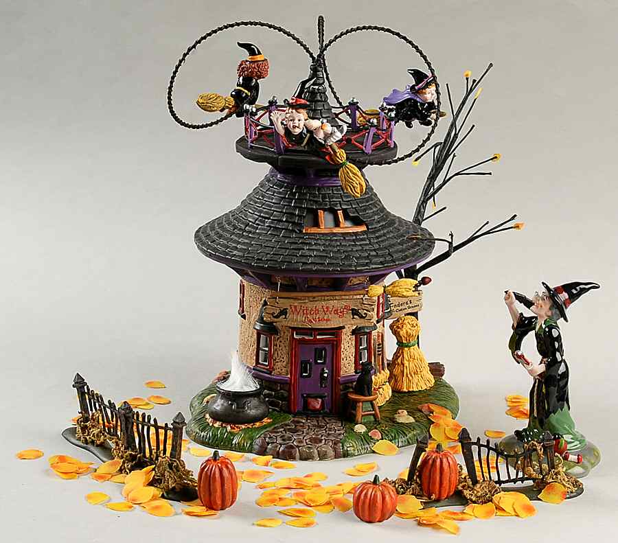 Snow Village Halloween Witch Way? Flight School - Boxed by Department 56-1