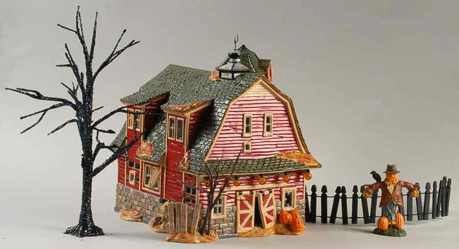 Snow Village Halloween Haunted Barn-Set Of 4 - No Box by Department 56-1