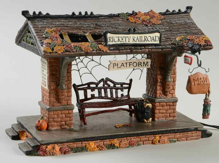 Haunted Rails - Snow Village Halloween Rickety Railroad Platform - Boxed by Department 56-1