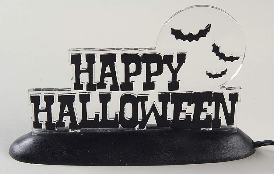 Snow Village Halloween Happy Halloween Lit Sign - No Box by Department 56-1