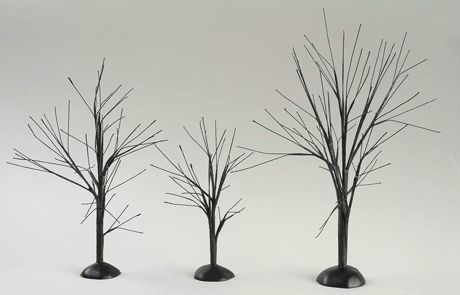 Snow Village Halloween Black Bare Branch Trees - Bx393 With Box by Department 56-1