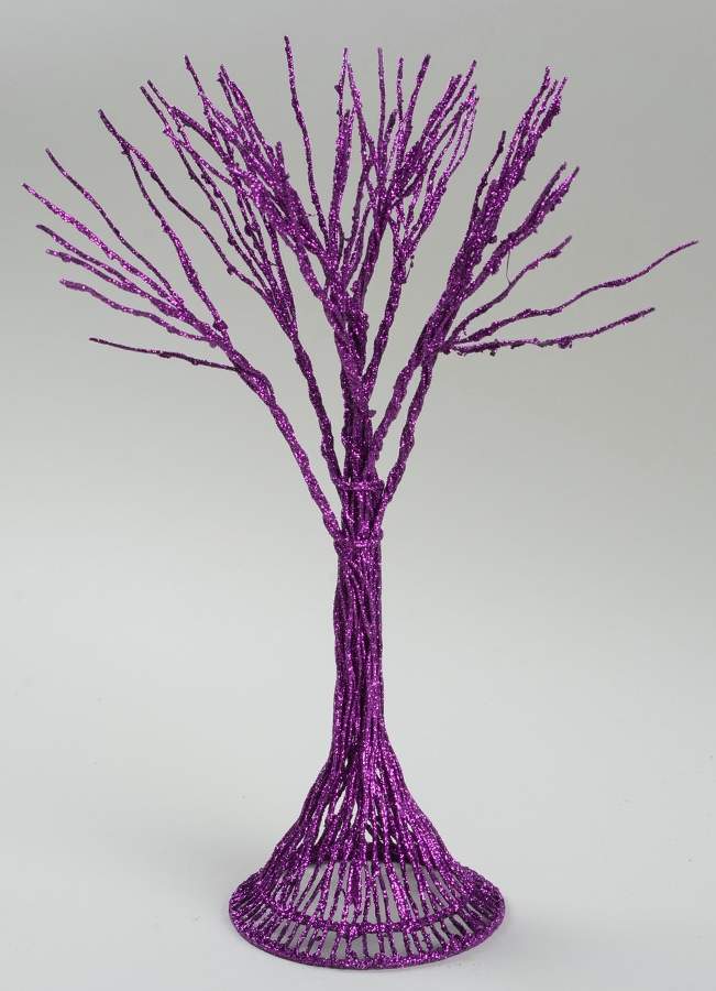 Snow Village Halloween Haunted Branches -- Purple - 392 With Box by Department 56-1