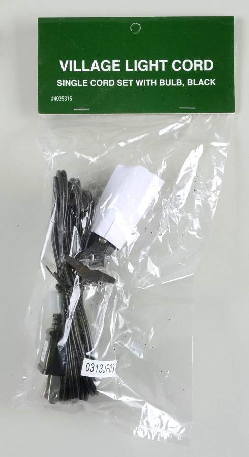 Snow Village Halloween Black Single Cord W/ Bulb - No Box by Department 56-1