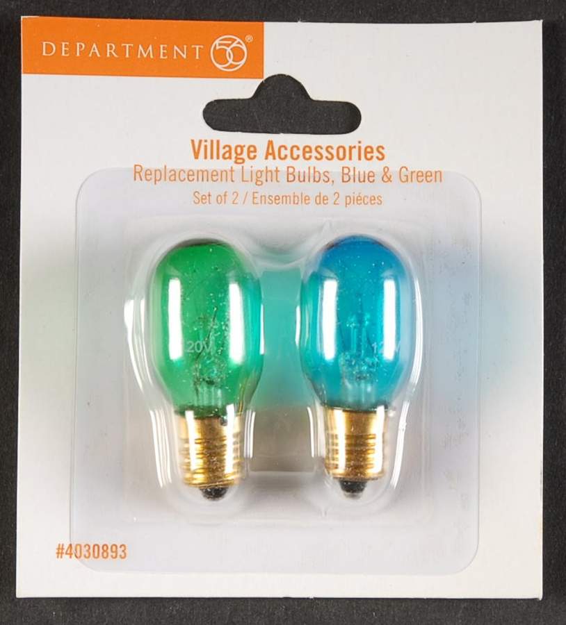 Snow Village Halloween Replacement Lights-Blue/Green - With Box Bx387 by Department 56-1