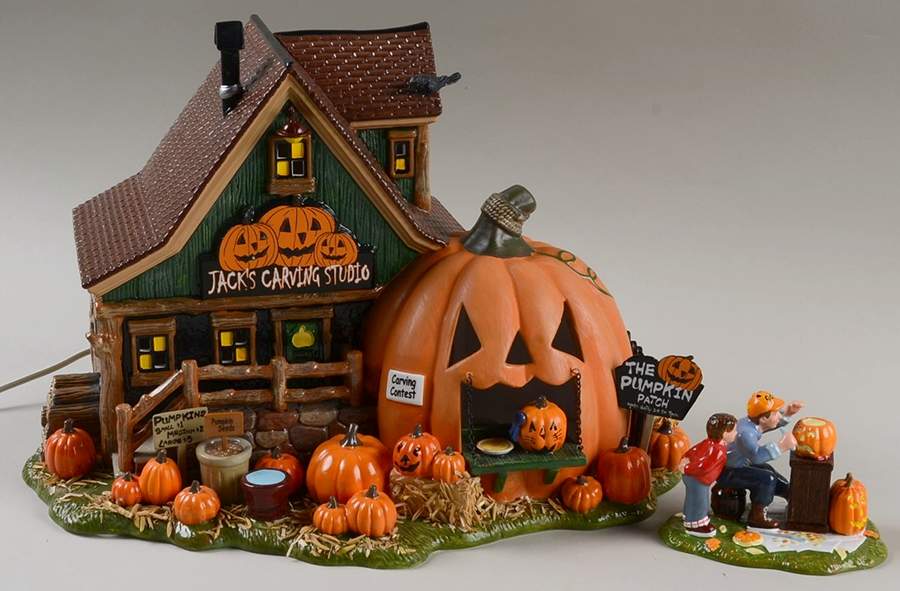 Snow Village Halloween Jack's Pumpkin Carving Studio - Boxed by Department 56-1