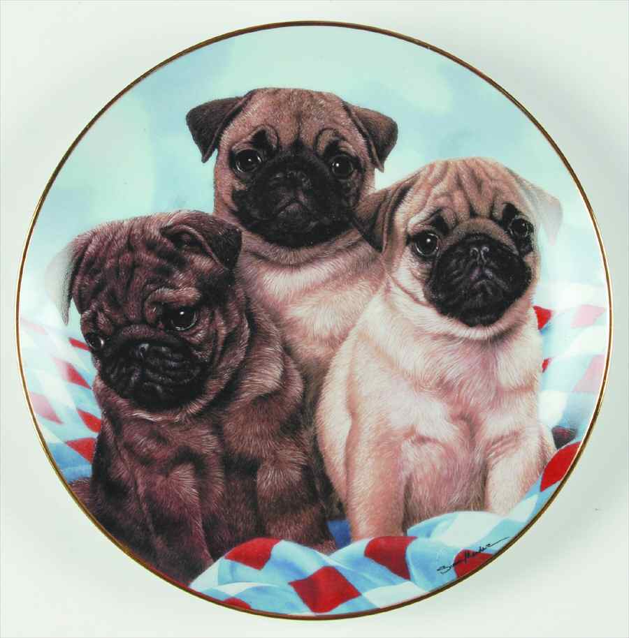 Pugs Three Little Pugs - No Box by Danbury Mint-1