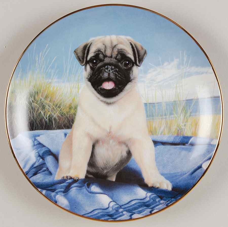 Pugs Beach Blanket Pug - No Box by Danbury Mint-1