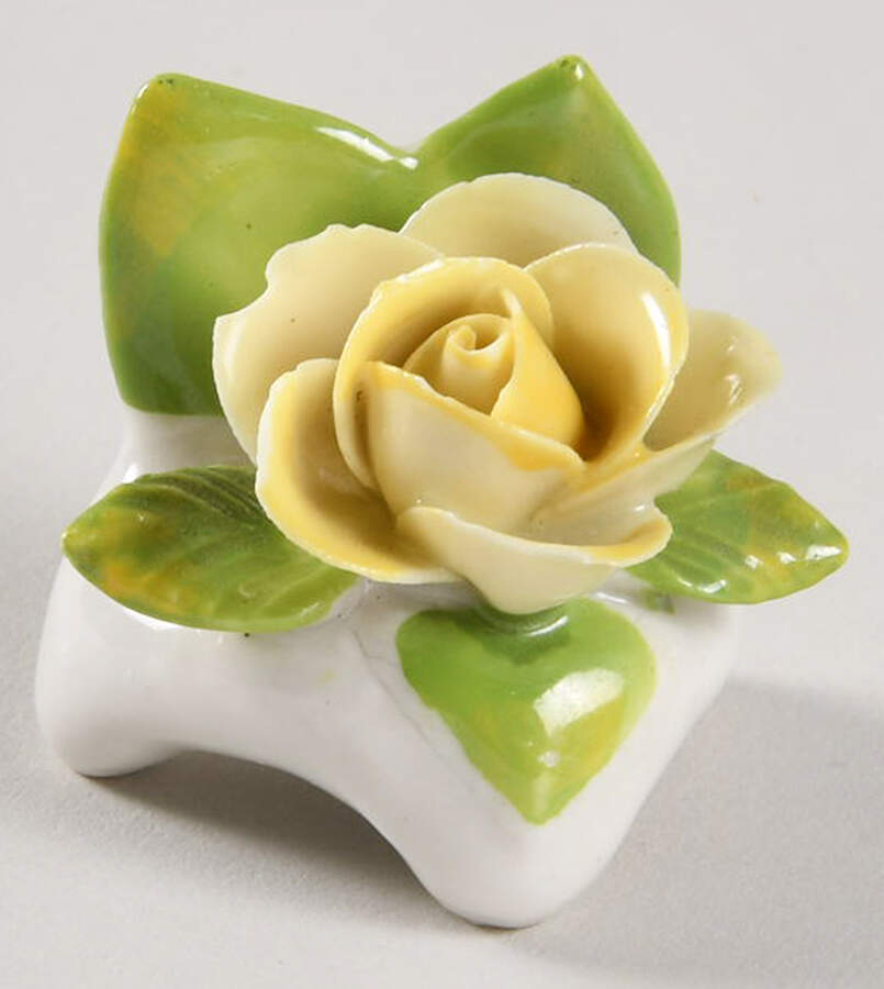 Dresden Giftware Single Rose-Card Holder Yellow - No Box by Dresden (German)-1