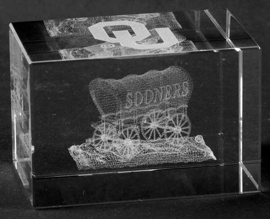 Collegiate Cube Paperweight Oklahoma University - Boxed by Dynasty Gallery-1