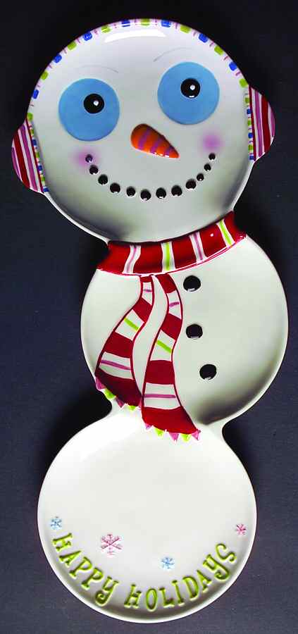 Department 56 Christmas Figurines Happy Holiday Snowman Platter - No Box by Department 56-1