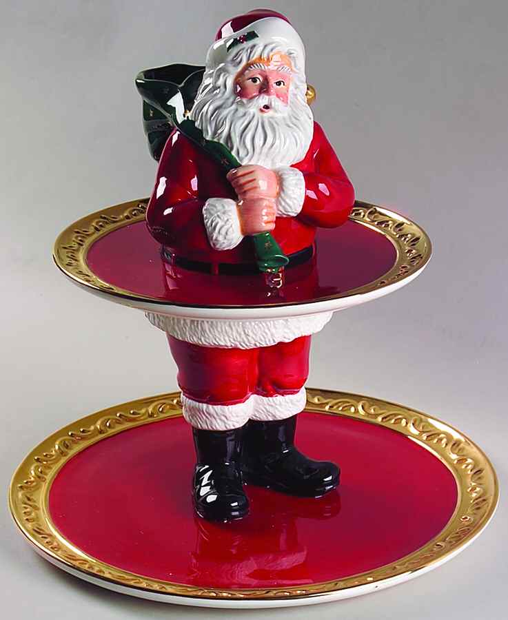 Department 56 Christmas Figurines Santa 2 Tier Server - No Box by Department 56-1