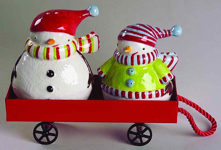 Department 56 Christmas Figurines Snowman Salt & Pepper Set - No Box by Department 56-1