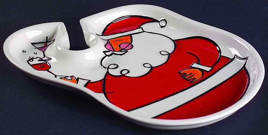 Department 56 Christmas Figurines Santa Appetizer Plate - No Box by Department 56-1
