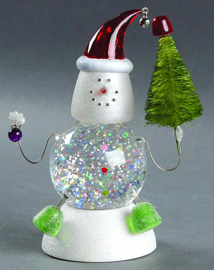 Department 56 Christmas Figurines Snowman W/ Tree-Snowglobe - Boxed by Department 56-1
