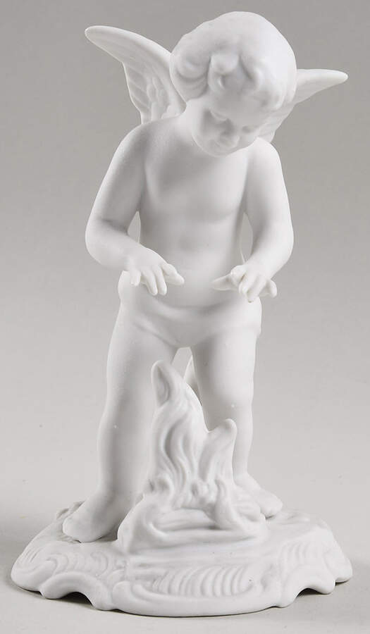 Four Seasons Cherubs Winter-Fire - No Box by Dresden (German)-1