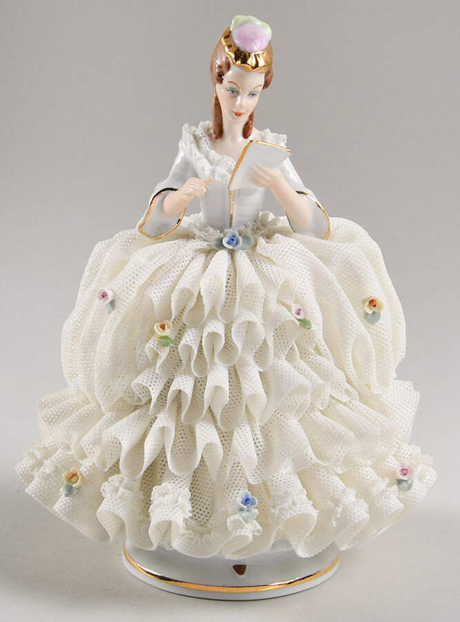 Dresden Figurines Lady Reading - No Box by Dresden (German)-1