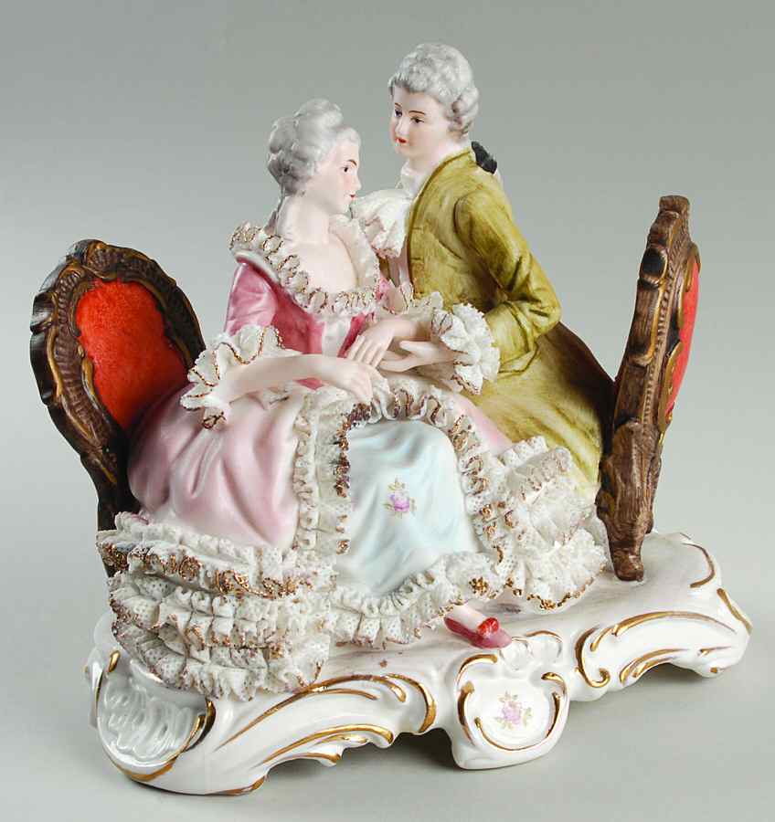 Dresden Figurines Courting Couple - No Box by Dresden (German)-1