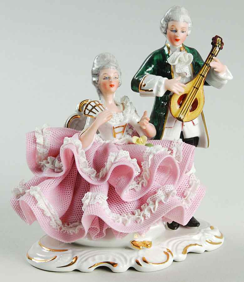 Dresden Figurines Romantic Pair - No Box by Dresden (German)-1