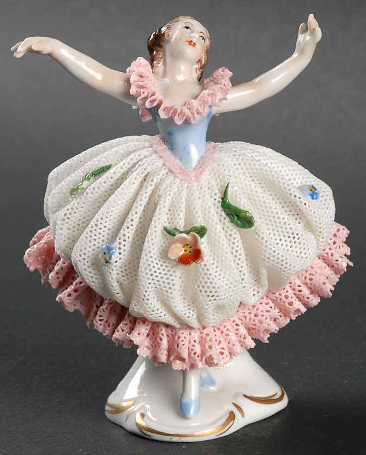Dresden Figurines Dancer Arms Up - No Box by Dresden (German)-1
