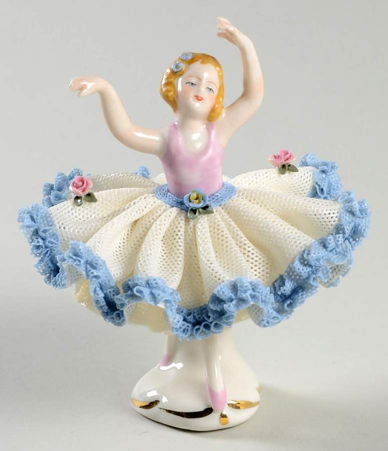 Dresden Figurines Young Dancer-Blue - No Box by Dresden (German)-1