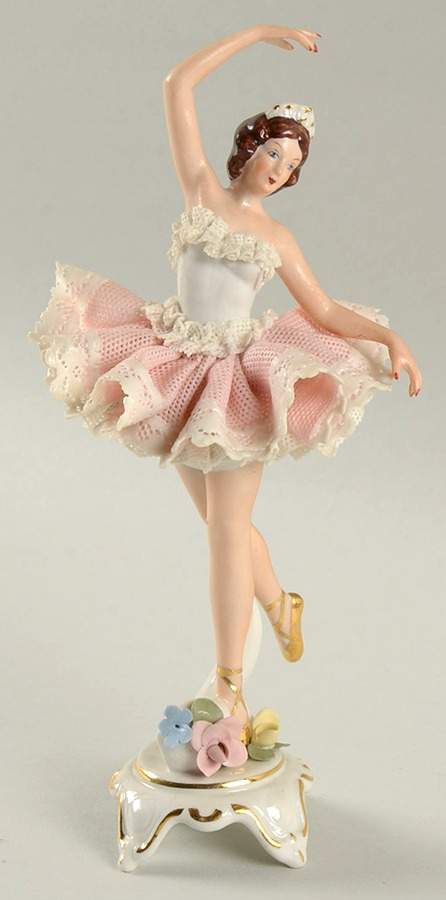 Dresden Figurines Ballerina-Pink - No Box by Dresden (German)-1