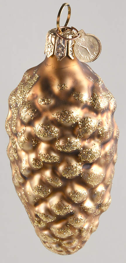 Blown Glass Ornaments Gold Pine Cone - No Box by Department 56-1