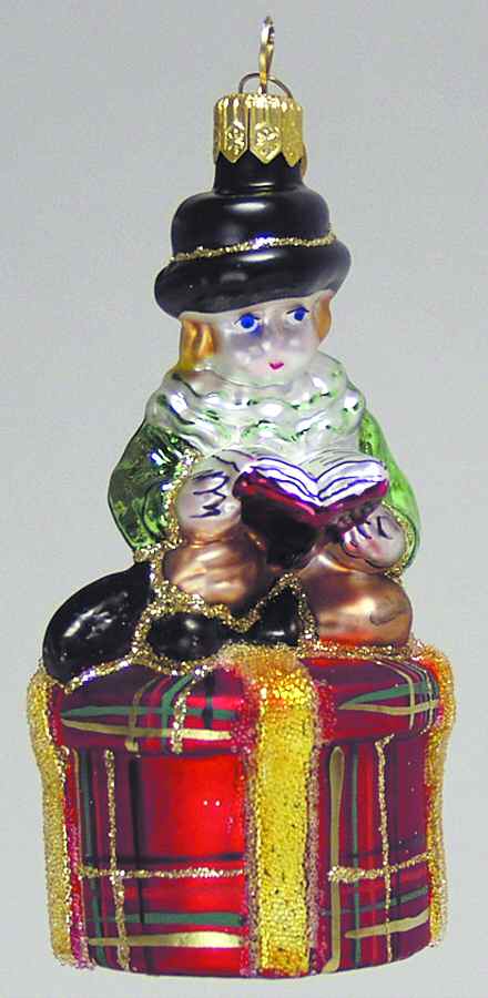 Blown Glass Ornaments Boy On Gift - No Box by Department 56-1