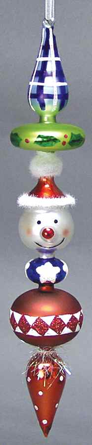 Blown Glass Ornaments Snowman Icicle Santa Hat - No Box by Department 56-1