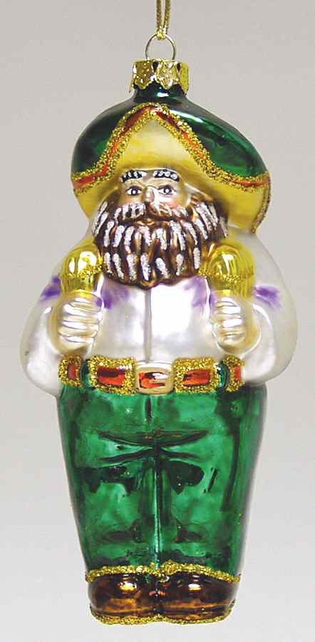 Blown Glass Ornaments Mariachi Santa-Green - Boxed by Department 56-1