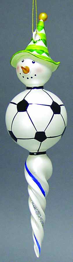 Blown Glass Ornaments Snowman Soccer - Boxed by Department 56-1