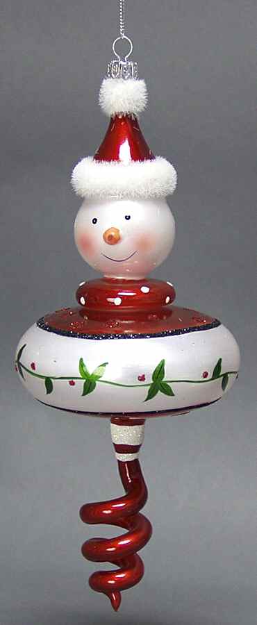 Blown Glass Ornaments Holly Berry Twist Snowman - Boxed by Department 56-1
