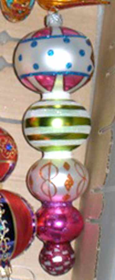 Blown Glass Ornaments Polka Dots & Stripes - No Box by Department 56-1