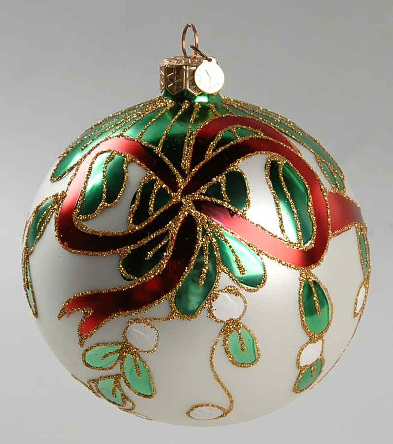 Blown Glass Ornaments Mistletoe Ball - No Box 42 by Department 56-1