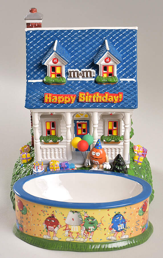 M&M's Lit House & Candy Dishes M&M Birthday Party - With Box by Department 56-1